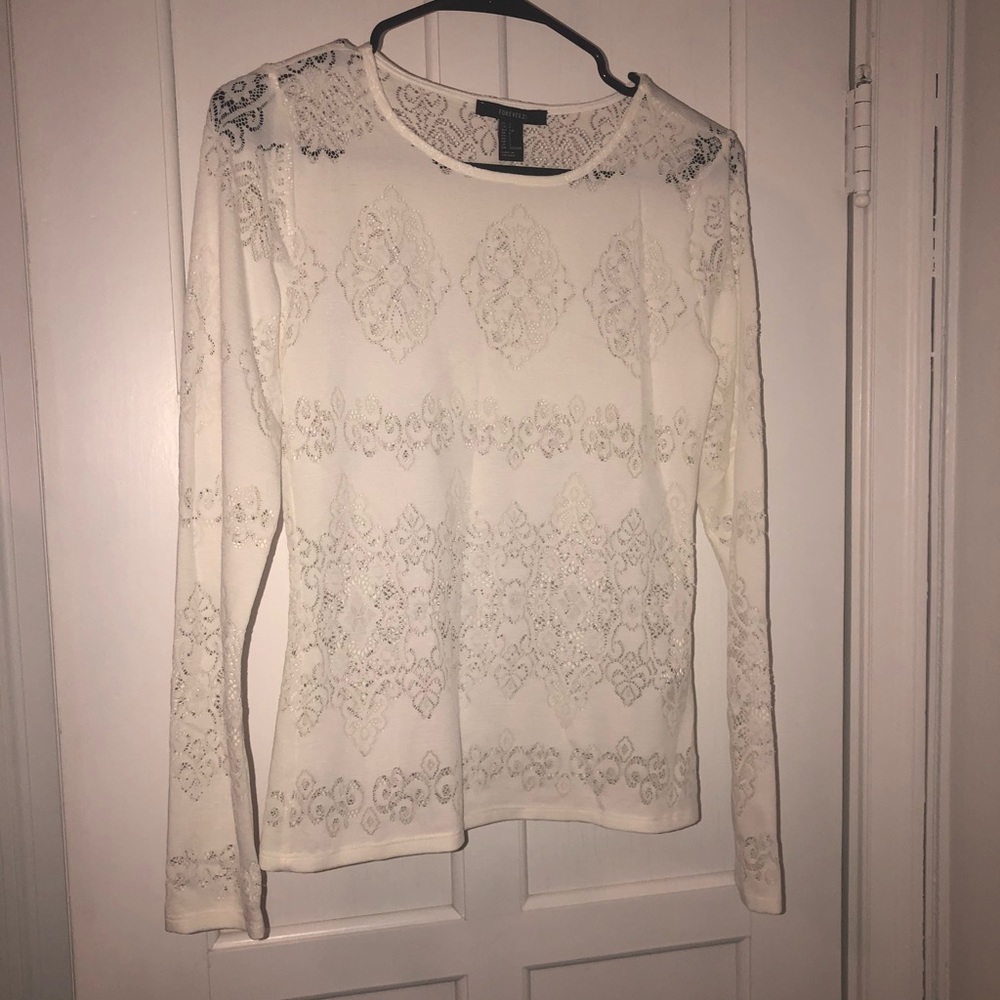 Cream colored lace blouse